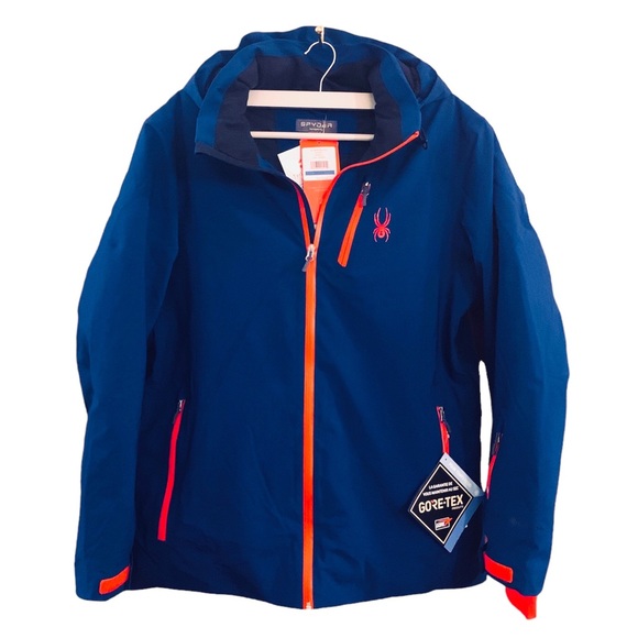 SPYDER Men’s Trigger GTX Jacket in Blue Red Option Size XL - Picture 2 of 9